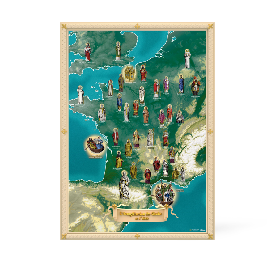 Carte de l’Évangélisation des Gaules – Grand format