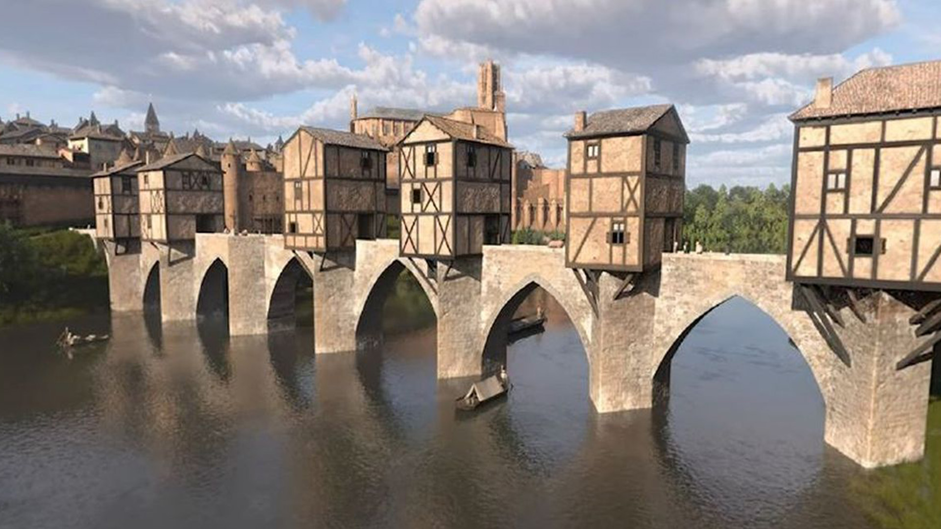 les ponts au moyen age maisons