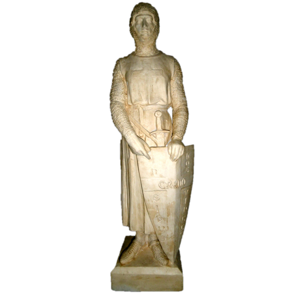 Statue d'un chevalier en armure