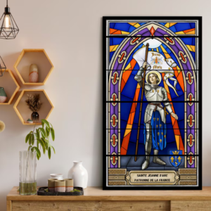 Sainte Jeanne d'Arc : Art mural style vitrail