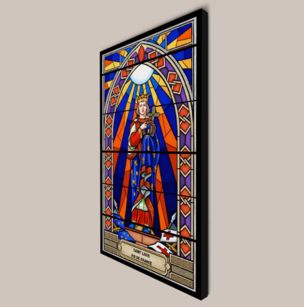 Saint Louis, roi de France, art mural style vitrail – Image 2