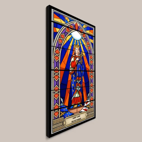 Saint Louis, roi de France, art mural style vitrail